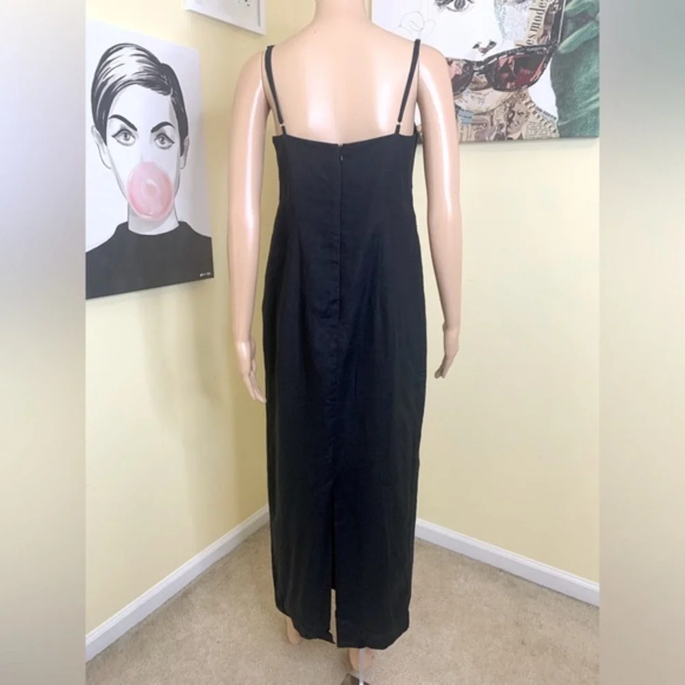 💫HP‼️💫 NWT Revolve RUMER 100% Linen “Bridget” Ring Maxi in Black, Size Large - Picture 10 of 17